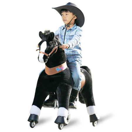 Immagine di PonyCycle® Cavallo con ruote - Black with White Hoof (7+A)