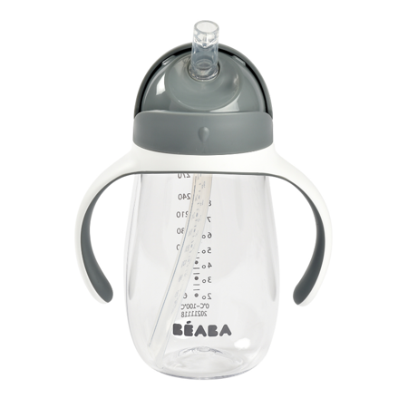 Beaba® Tazza con cannuccia 300ml Mineral Grey