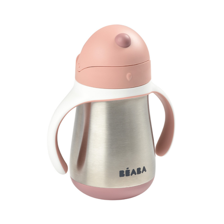 Beaba® Tazza termica con cannuccia in acciaio inossidabile 250ml Old Pink