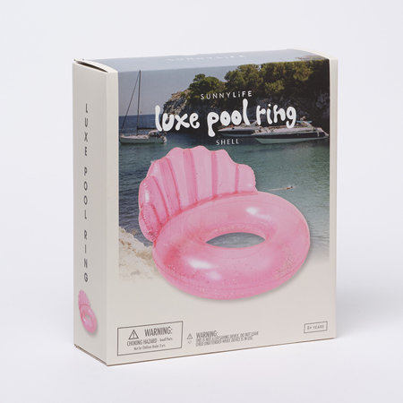 SunnyLife® Salvagente gonfiabile per bambini e adulti Luxe Shell Bubblegum