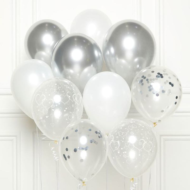 Immagine di Amscan® 10 palloncini in lattice 27,5 cm Silver