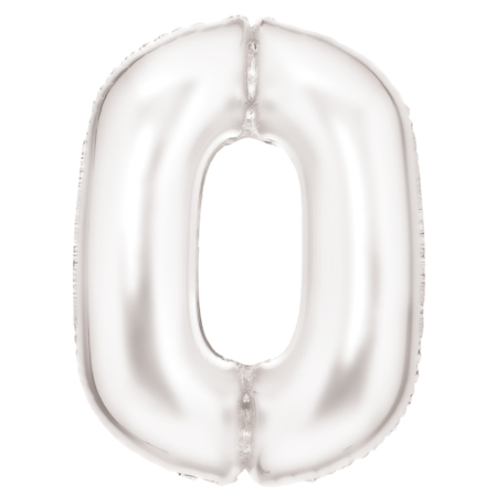 Amscan® Foil Balloon Large Numbe 0 (86 cm) Silk Lustre White