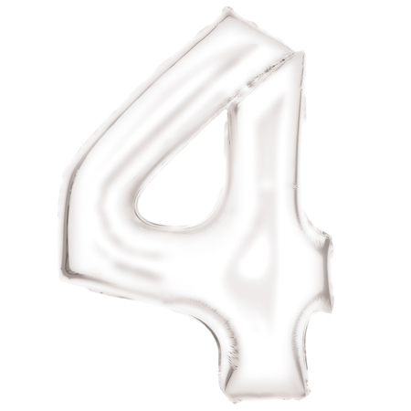 Amscan® Palloncino numero 4 (86 cm) Silk Lustre White