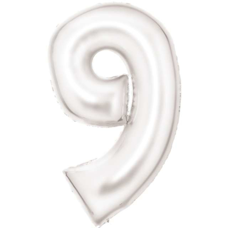 Immagine di Amscan® Palloncino numero 9 (86 cm) Silk Lustre White