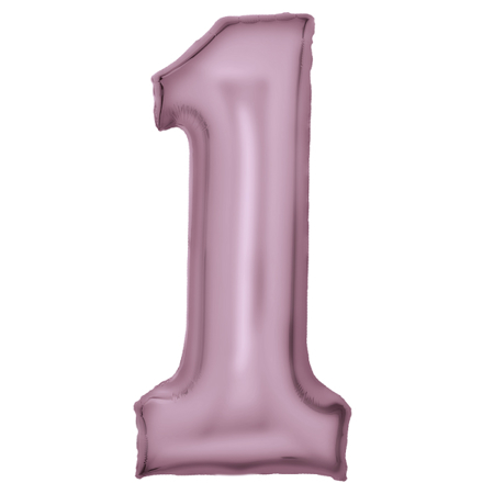 Immagine di Amscan® Palloncino numero 1 (86 cm) Silk Lustre Pastel Pink