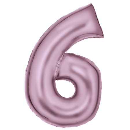 Immagine di Amscan® Palloncino numero 6 (86 cm) Silk Lustre Pastel Pink