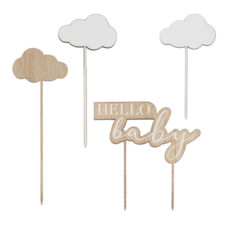 Ginger Ray® Decorazione torta  Hello Baby Clouds