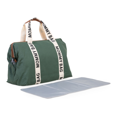 Childhome® Borsa fasciatoio Mommy Bag Signature Canvas Green