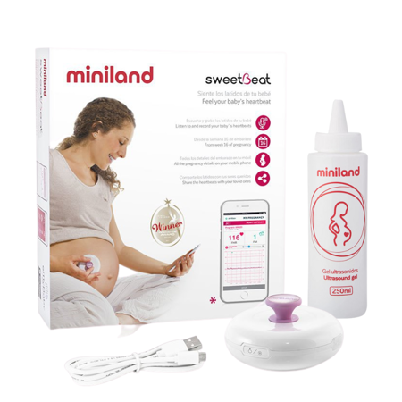 Immagine di Miniland® Naprava za poslušanje srčnega utripa Sweetbeat + Gel za ultrazvok 250ml
