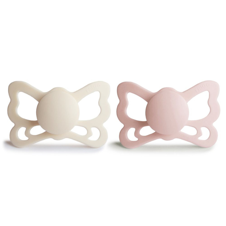 Frigg®  Ciuccio anatomico in silicone Butterfly Cream/Blush (6-18m)