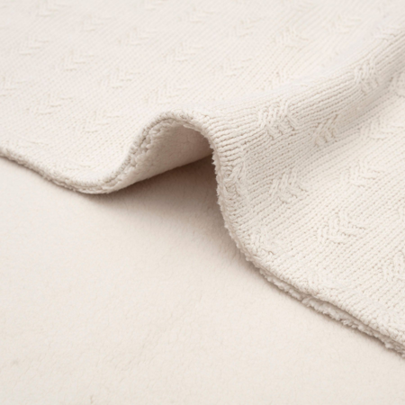 Jollein® Coperta a maglia Grain Knit Oatmeal/Velvet 100x150