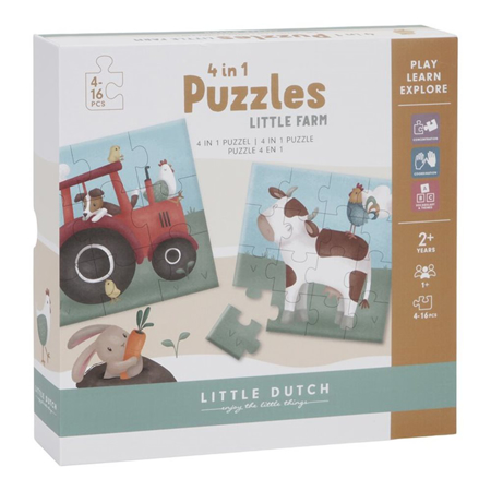 Little Dutch® Puzzle Little Farm 4in1