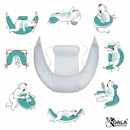 Immagine di Koala Babycare® Cuscino gravidanza e cuscino allattamento Hug+ Comfy White/Blue
