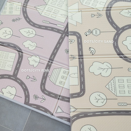 Immagine di Evibell® Tappeto da gioco a due lati 150x190 Dots/City Pink