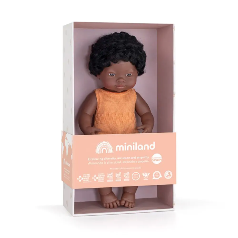 Immagine di Miniland® Neonato African Boy 38cm Colourful
