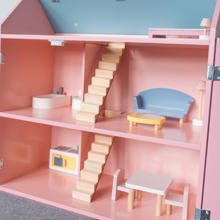 Immagine di Evibell® Casetta in legno per bambole Pink