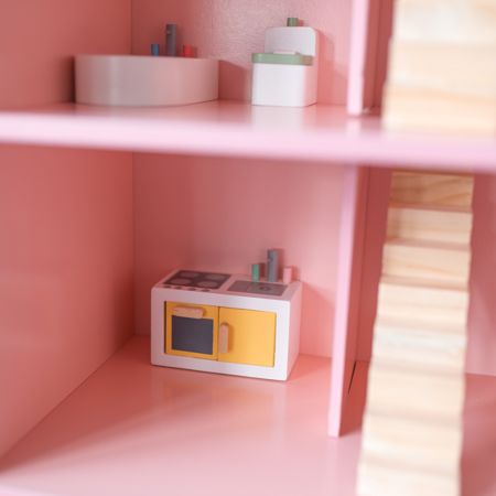 Immagine di Evibell® Casetta in legno per bambole Pink