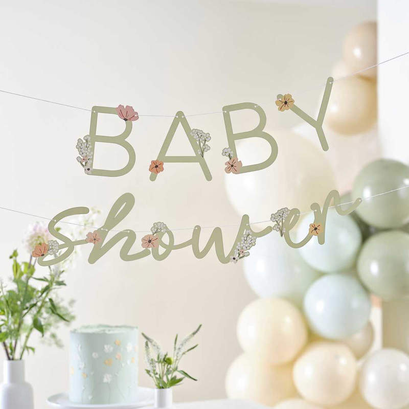 Immagine di Ginger Ray® Iscrizione appesa Baby Shower Floral 