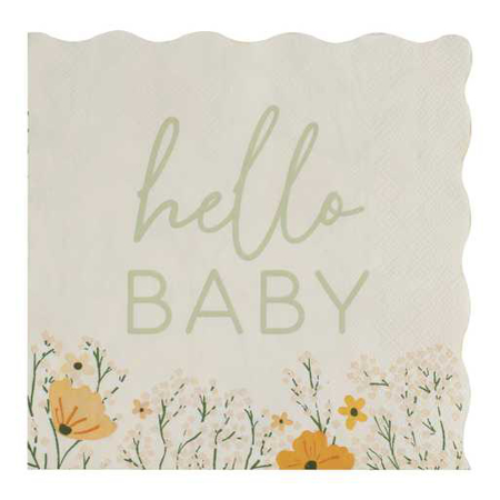 Immagine di Ginger Ray® Tovaglioli Hello Baby Floral 16 pezzi