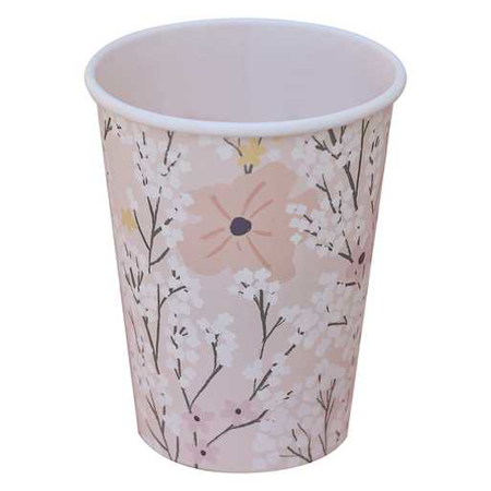 Ginger Ray® Bicchieri di carta Pink Floral 8 pezzi