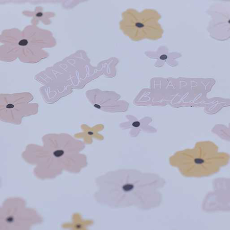Immagine di Ginger Ray® Coriandoli decorativi da tavola Floral Happy Birthday