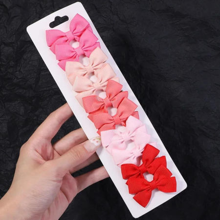 Mollette per capelli Sweet Bow Pink/Red 10 pezzi